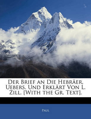 Book cover for Der Brief an Die Hebraer