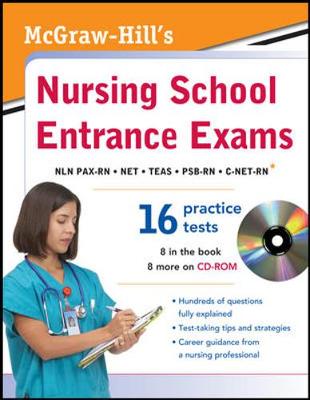 Book cover for McGraw-Hill's Nursing School Entrance Exams with CD-ROM