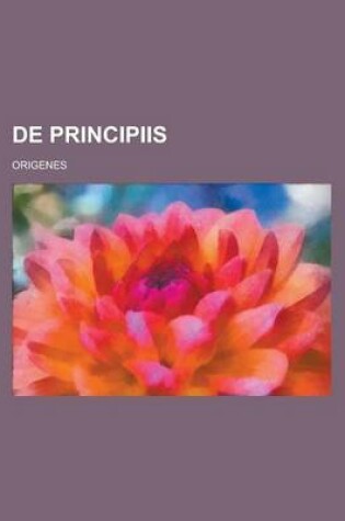 Cover of de Principiis