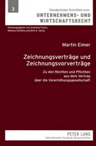 Cover of Zeichnungsvertraege Und Zeichnungsvorvertraege