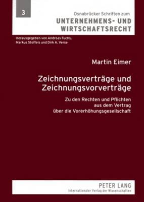 Cover of Zeichnungsvertraege Und Zeichnungsvorvertraege