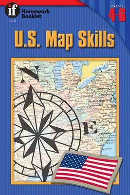 Book cover for U.S. Map Skills Homework Booklet, Grades 4-6