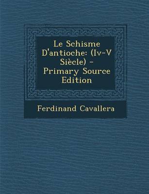 Book cover for Le Schisme D'Antioche