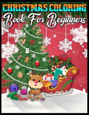 Book cover for Christmas coloring book for beginners