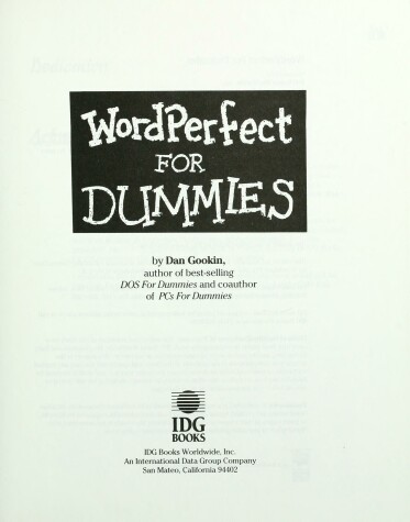 Book cover for WordPerfect For Dummies