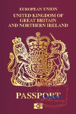 Book cover for European Union United Kingdom of Great Britain and Northern Ireland Passport Travel Dairy Dot Grid Style