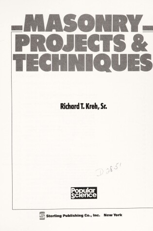 Cover of Masonry Projects and Techniques