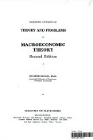 Cover of Schaum's Outline of Macroeconomic Theory