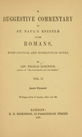 Book cover for Studies in Romans