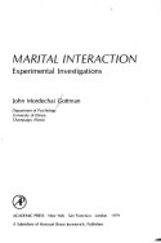 Cover of Marital Interaction