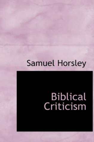 Cover of Biblical Criticism