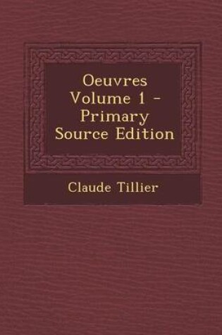 Cover of Oeuvres Volume 1 (Primary Source)