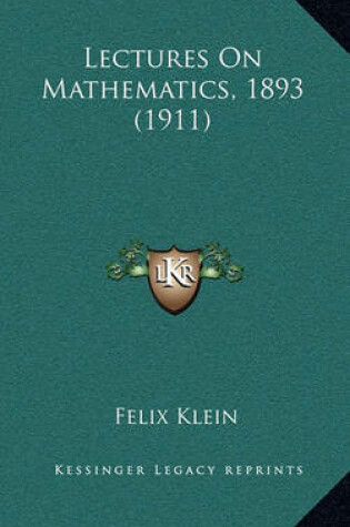 Cover of Lectures on Mathematics, 1893 (1911)