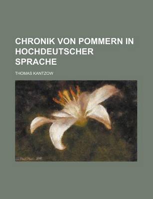 Book cover for Chronik Von Pommern in Hochdeutscher Sprache