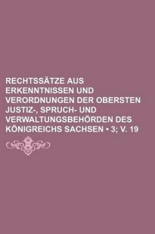 Cover of Rechtssatze Aus Erkenntnissen Und Verordnungen Der Obersten Justiz-, Spruch- Und Verwaltungsbehorden Des Konigreichs Sachsen (3; V. 19)