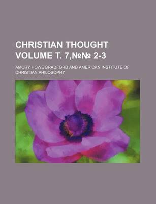 Book cover for Christian Thought Volume . 7, 2-3