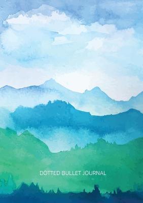 Book cover for Watercolor Blue & Green Hills - Dotted Bullet Journal