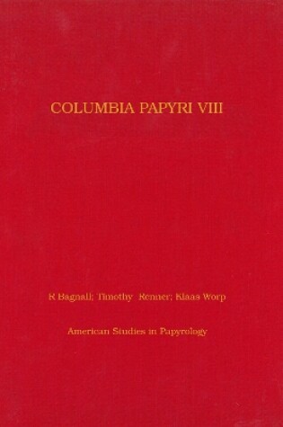 Cover of Columbia Papyri VIII