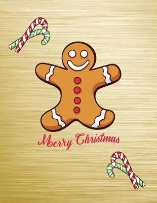 Book cover for Gold Merry Christmas Gingerbread Men 8.5 X 11 College Ruled 100 Pages Journal Notebook