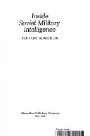 Cover of Inside Soviet Military Intelligence