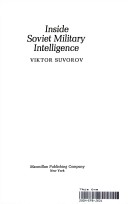 Book cover for Inside Soviet Military Intelligence