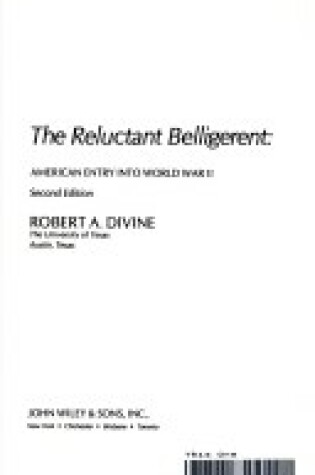 Cover of Reluctant Belligerent