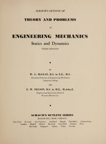 Cover of Schaum's Outline of Theory and Problems of Engineering Mechanics, Statics, and Dynamics
