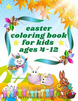 Book cover for easter coloring book for kids ages 4-12