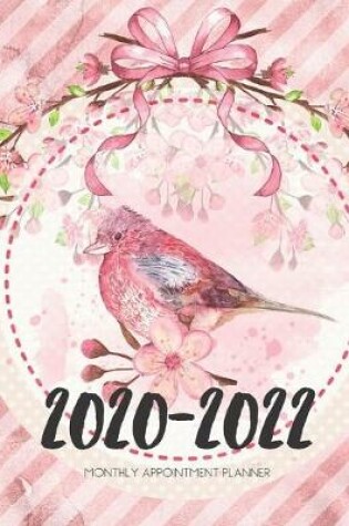 Cover of 2020-2022 Three 3 Year Planner Pink Ribbon Bird Monthly Calendar Gratitude Agenda Schedule Organizer