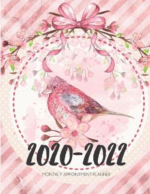 Book cover for 2020-2022 Three 3 Year Planner Pink Ribbon Bird Monthly Calendar Gratitude Agenda Schedule Organizer