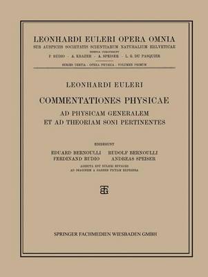 Cover of Commentationes Physicae Ad Physicam Generalem Et Ad Theoriam Soni Pertinentes