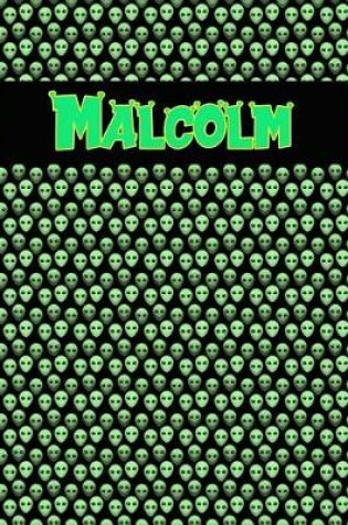 Cover of 120 Page Handwriting Practice Book with Green Alien Cover Malcolm