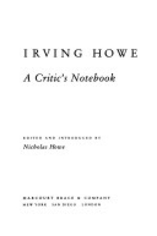 Cover of Critics Notebook