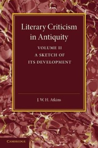 Cover of Literary Criticism in Antiquity: Volume 2, Graeco-Roman