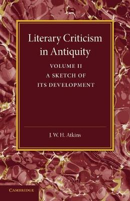 Book cover for Literary Criticism in Antiquity: Volume 2, Graeco-Roman