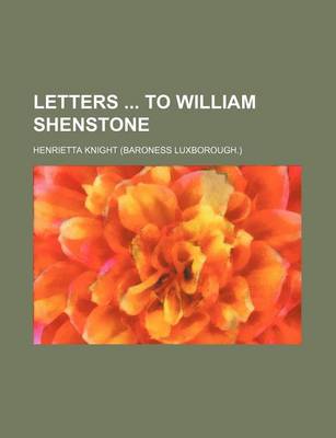 Book cover for Letters to William Shenstone