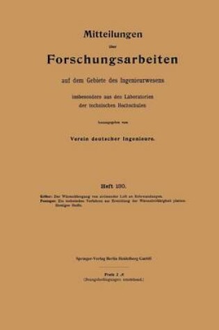 Cover of Mitteilungen UEber Forschungsarbeiten Auf Dem Gebiete Des Ingenieurwesens