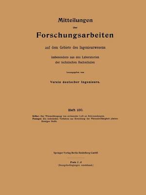 Cover of Mitteilungen UEber Forschungsarbeiten Auf Dem Gebiete Des Ingenieurwesens