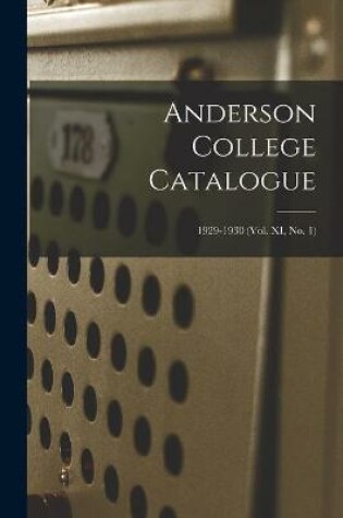 Cover of Anderson College Catalogue; 1929-1930