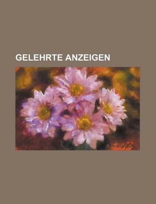 Book cover for Gelehrte Anzeigen