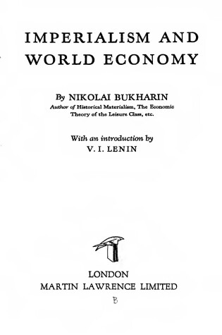 Cover of Imperialism and World Economy