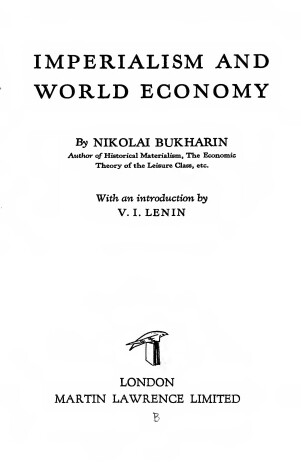 Book cover for Imperialism and World Economy