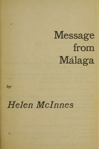 Cover of Message from Malaga