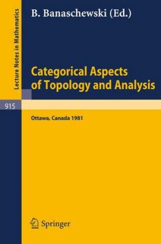 Cover of Categorical Aspects of Topology and Analysis