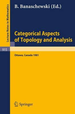 Book cover for Categorical Aspects of Topology and Analysis