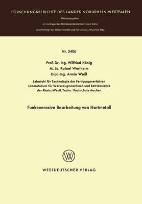 Cover of Funkenerosive Bearbeitung Von Hartmetall