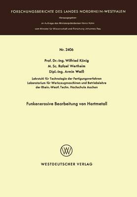 Book cover for Funkenerosive Bearbeitung Von Hartmetall