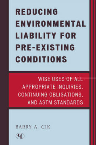Cover of Reducing Environmental Liability for Pre-Existing Conditions