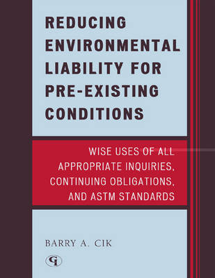 Book cover for Reducing Environmental Liability for Pre-Existing Conditions