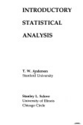 Cover of Introductory Statistical Analysis
